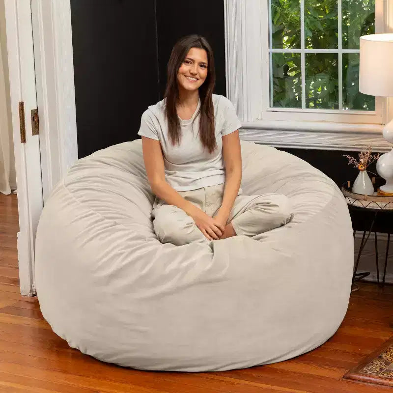 5 Foot Saxx - Großer runder Sitzsack für Erwachsene - Üppiger Samt