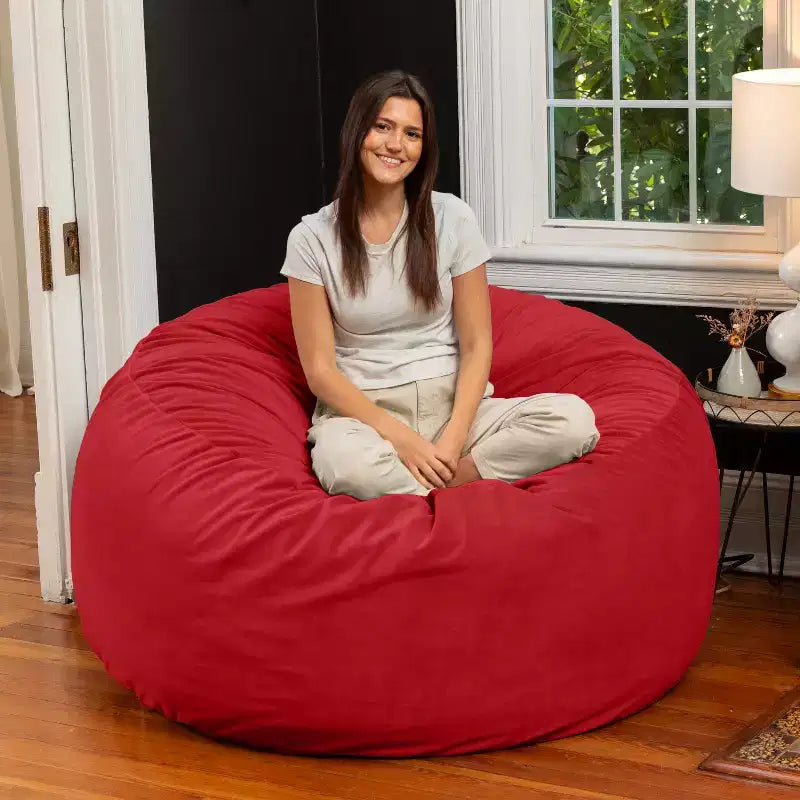 5 Foot Saxx - Großer runder Sitzsack für Erwachsene - Üppiger Samt
