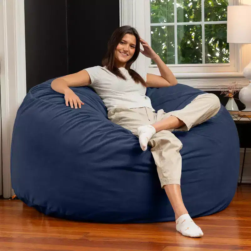 5 Foot Saxx - Großer runder Sitzsack für Erwachsene - Üppiger Samt
