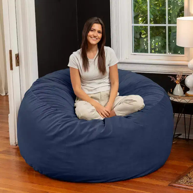 5 Foot Saxx - Großer runder Sitzsack für Erwachsene - Üppiger Samt
