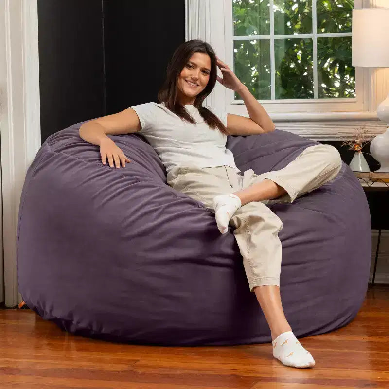 5 Foot Saxx - Großer runder Sitzsack für Erwachsene - Üppiger Samt