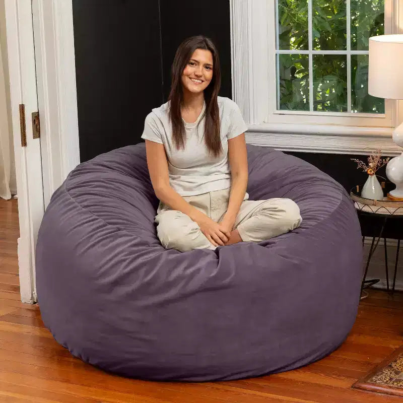 5 Foot Saxx - Großer runder Sitzsack für Erwachsene - Üppiger Samt