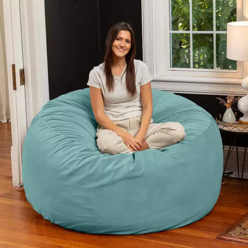 5 Foot Saxx - Großer runder Sitzsack für Erwachsene - Üppiger Samt