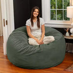 5 Foot Saxx - Großer runder Sitzsack für Erwachsene - Üppiger Samt