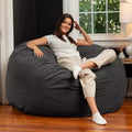 5 Foot Saxx - Großer runder Sitzsack für Erwachsene - Üppiger Samt