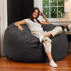 5 Foot Saxx - Großer runder Sitzsack für Erwachsene - Üppiger Samt