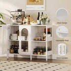 Sideboard Buffetschrank, moderner Glasbogen-Aufbewahrungsschrank mit verstellbaren Einlegeböden, 100 cm multifunktionale Organisationsmöbel