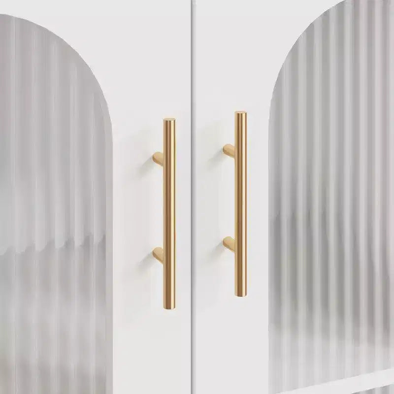 Sideboard Buffetschrank, moderner Glasbogen-Aufbewahrungsschrank mit verstellbaren Einlegeböden, 100 cm multifunktionale Organisationsmöbel