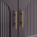 Sideboard Buffetschrank, moderner Glasbogen-Aufbewahrungsschrank mit verstellbaren Einlegeböden, 100 cm multifunktionale Organisationsmöbel
