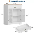 Bauernhaus-Buffetschrank mit Stauraum, weißes Sideboard mit 4 Türen und 2 Schubladen, Kaffeebar-Schrank mit verstellbaren Einlegeböden, multifunktionale Aufbewahrung