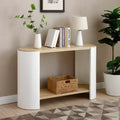 GDFStudio Modern 48 Wooden Console Table with 2-Tier Storage Shelf