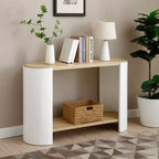 GDFStudio Modern 48 Wooden Console Table with 2-Tier Storage Shelf