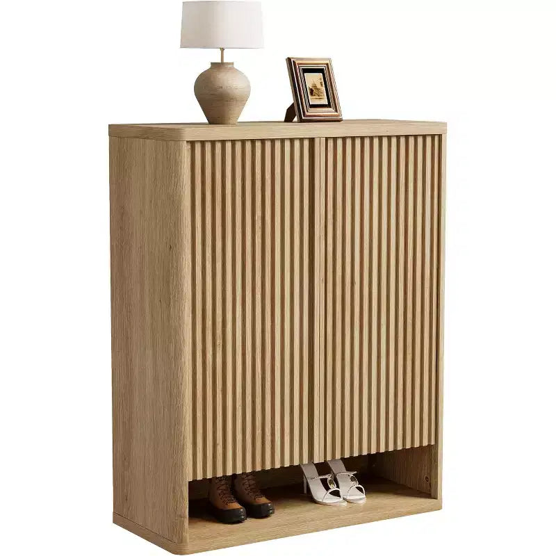 Moderner Holzschuhschrank, verstellbare Einlegeböden, großer Flur-Organizer, für Eingangsbereich, Wohnzimmer