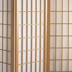 152 cm hoher Shoji-Paravent mit Fensterpaneelen – Natur (4 Paneele)