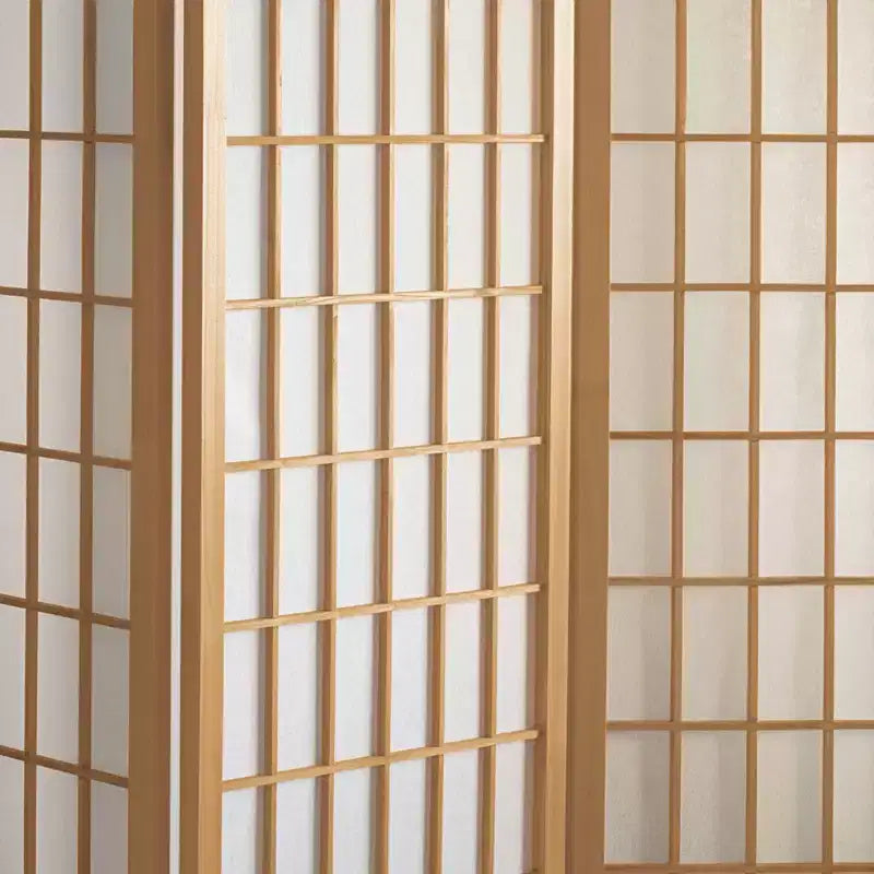 152 cm hoher Shoji-Paravent mit Fensterpaneelen – Natur (4 Paneele)