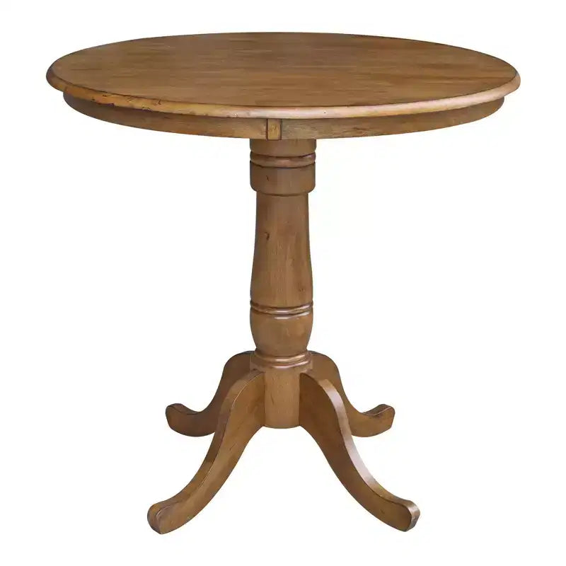 36 Round Top Pedestal Table - Pecan - International Concepts