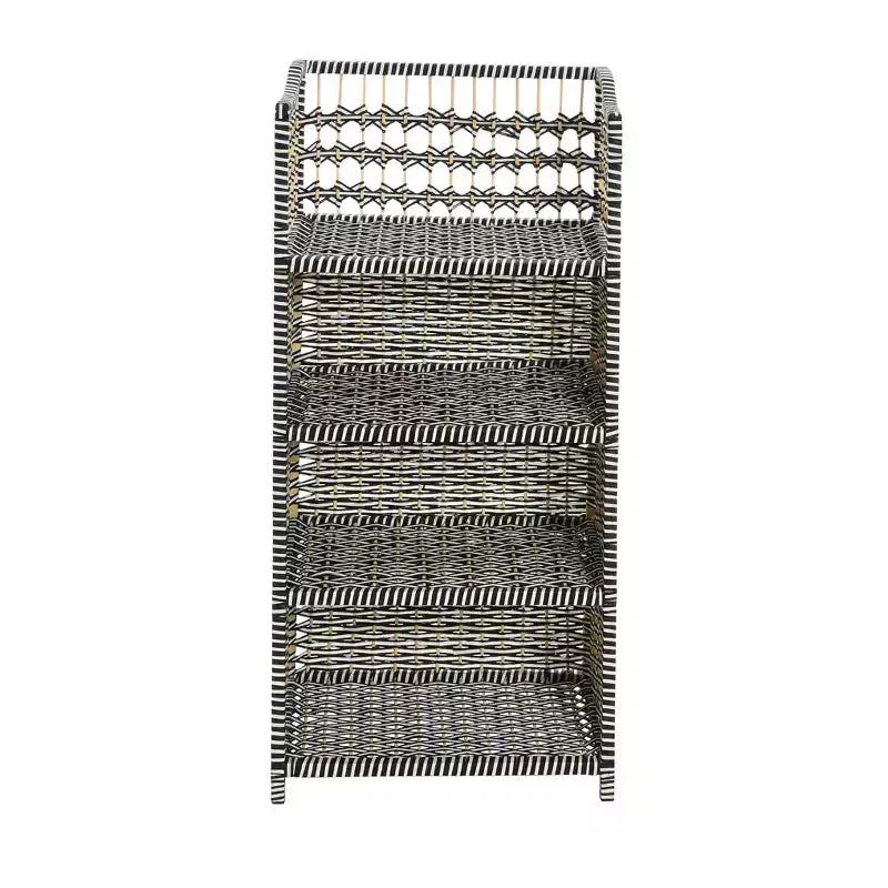 Akzentregal aus geflochtenem Rattan