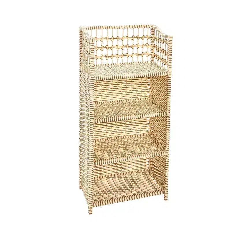 Akzentregal aus geflochtenem Rattan